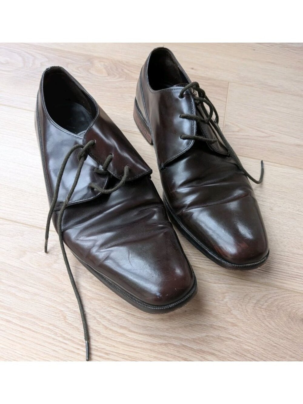 Lanvin 15 Faubourg Paris Leather Derby Dress Shoes - Dark Brown 8